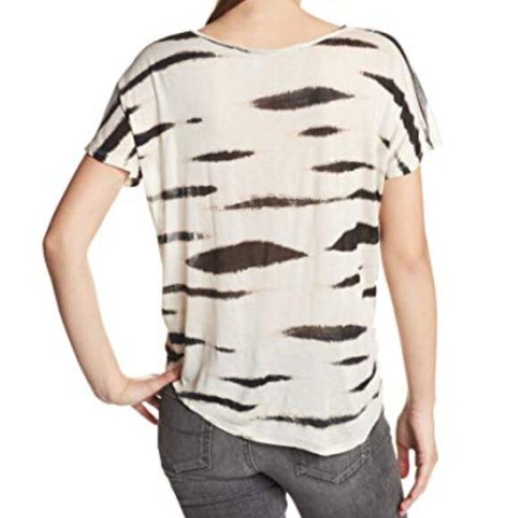 Kensie Semi Sheer Ivory Animal Print Top - Picture 8 of 8